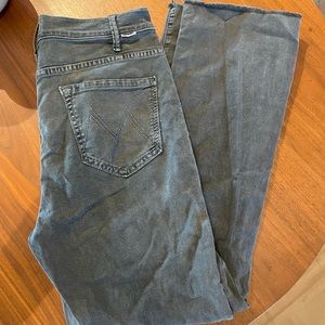 Mother Hustler Ankle Fray Gray Jeans 29